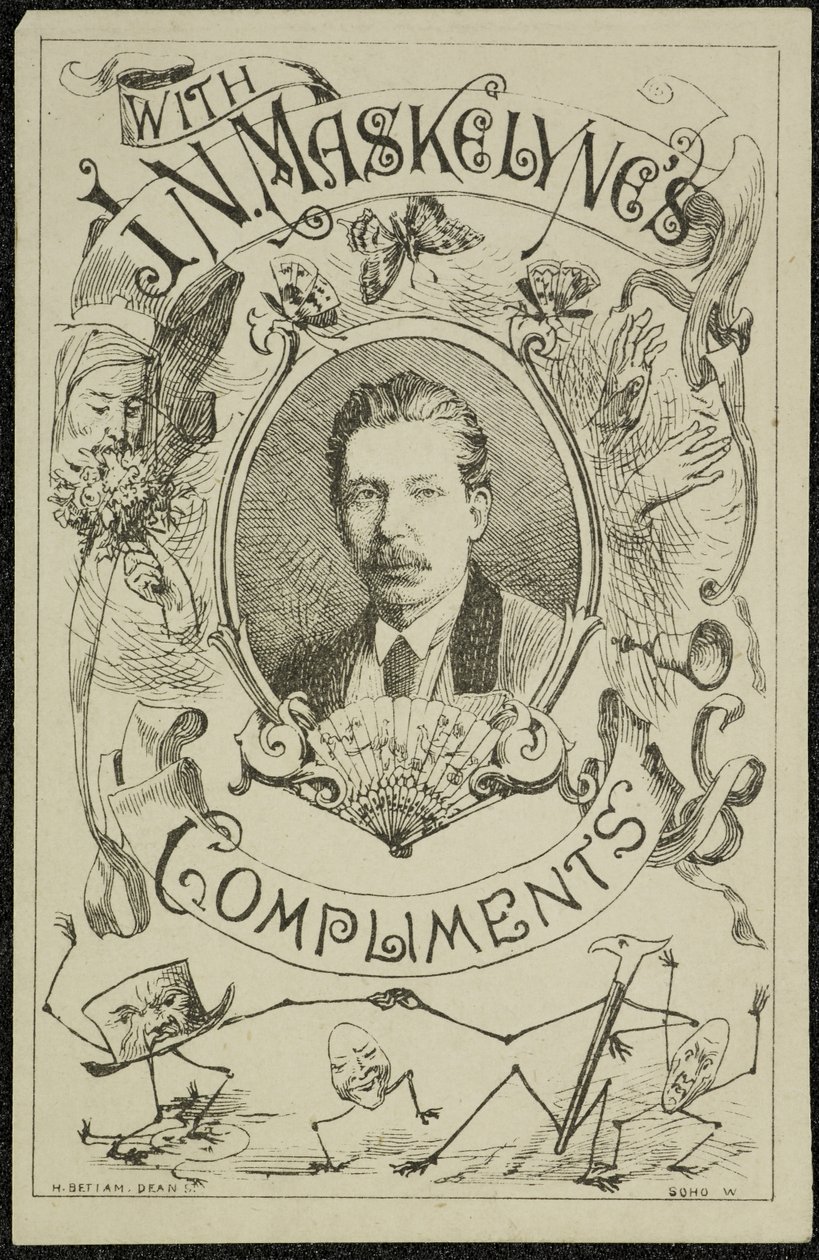 J. N. Maskelyne 的致意，约 1875 年（雕刻） 作者 英语学校
