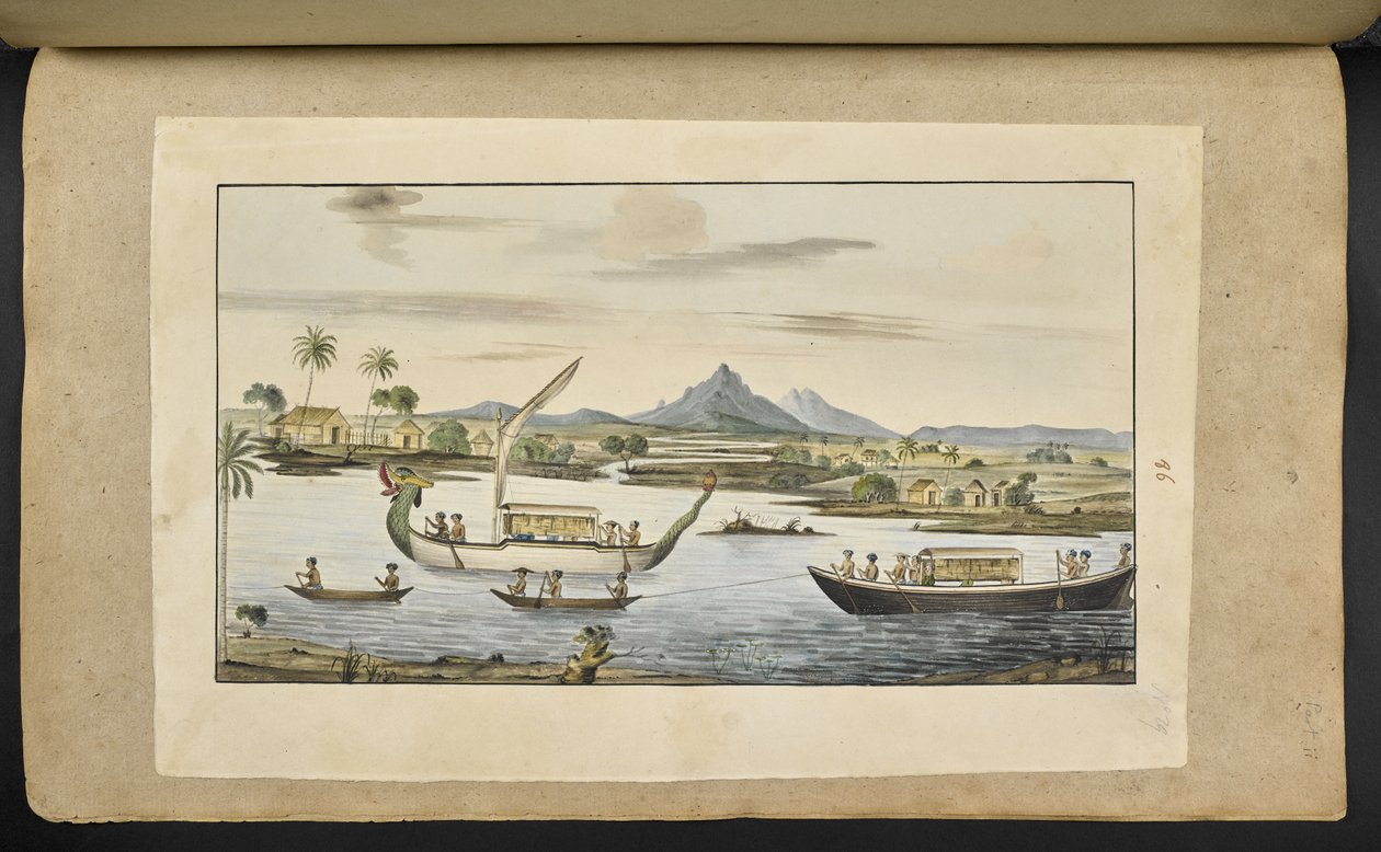 f.75（图版 86）爪哇河景，有船，包括龙头船 作者 英语学校
