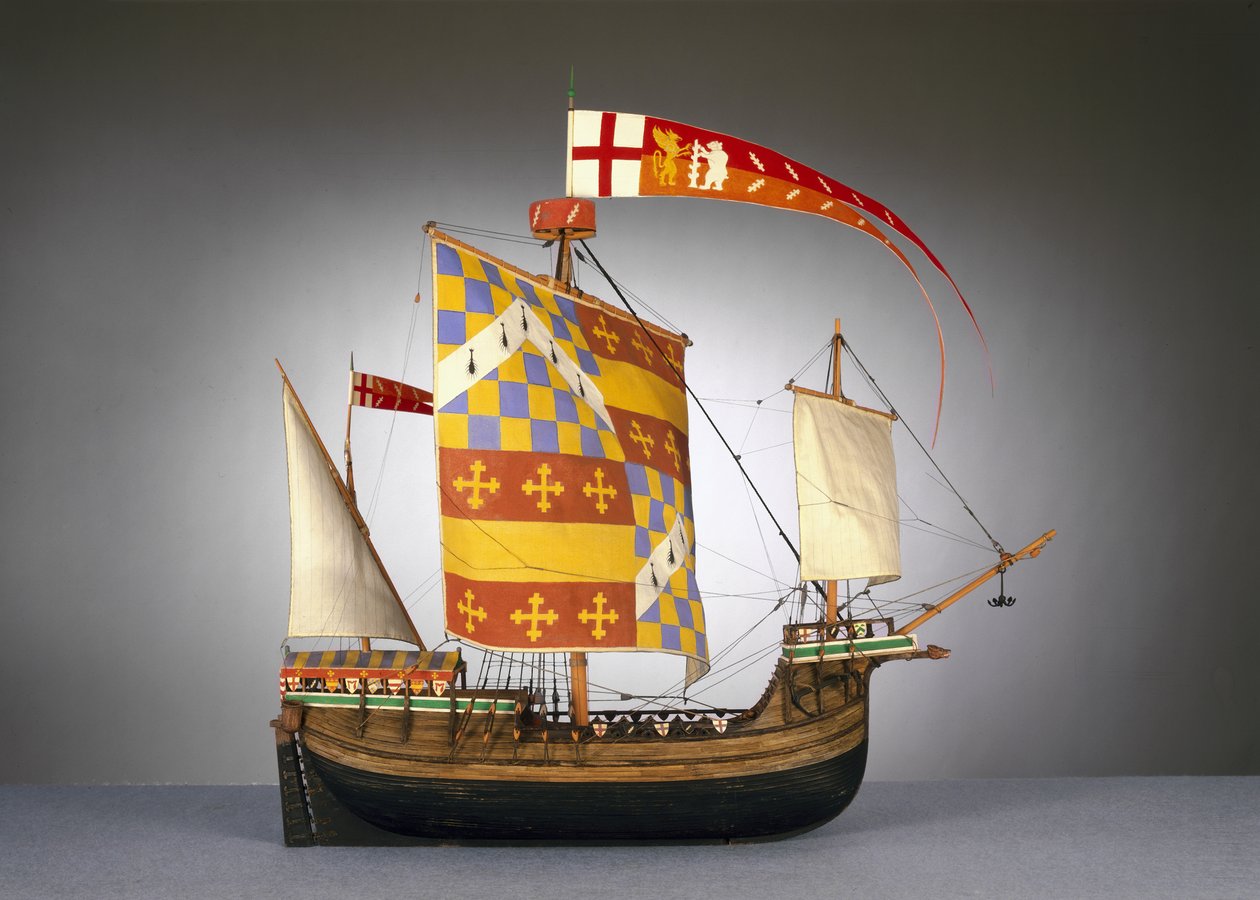 大型英国船舶的模型，或c.1485的齿轮 作者 英语学校英语学校