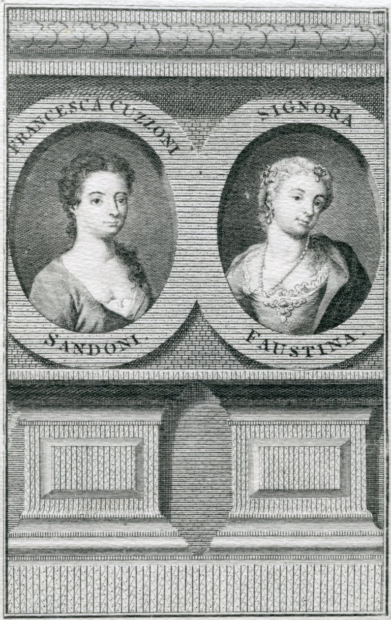 Francesca Cuzzoni（1696-1778）和Faustina Bordoni（1697-1781）的双重肖像 作者 以诺·西曼