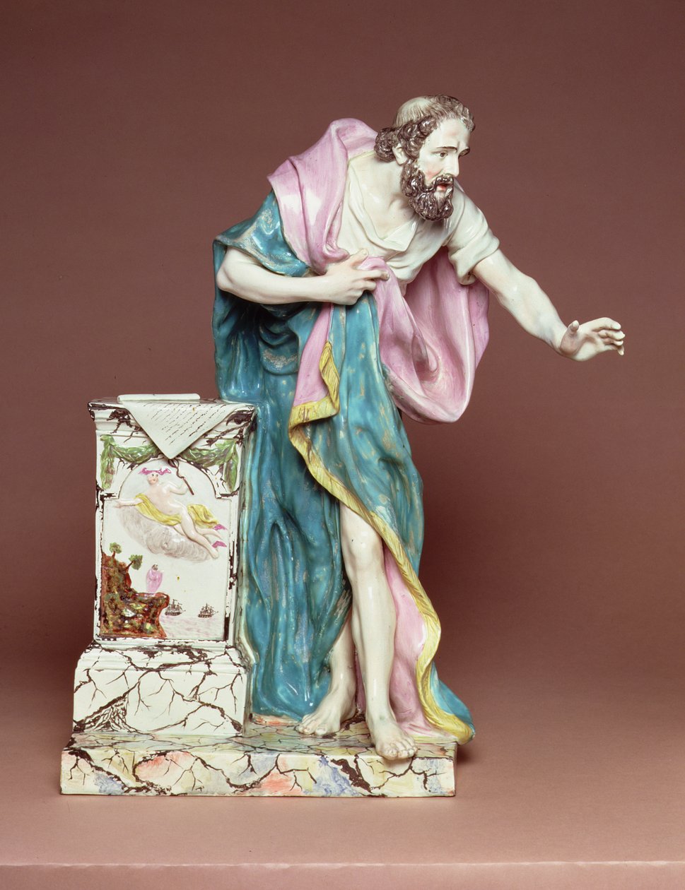 Demosthenes小雕像，Burslem，Staffordshire，c.1790（铅釉陶器） 作者 以诺伍德