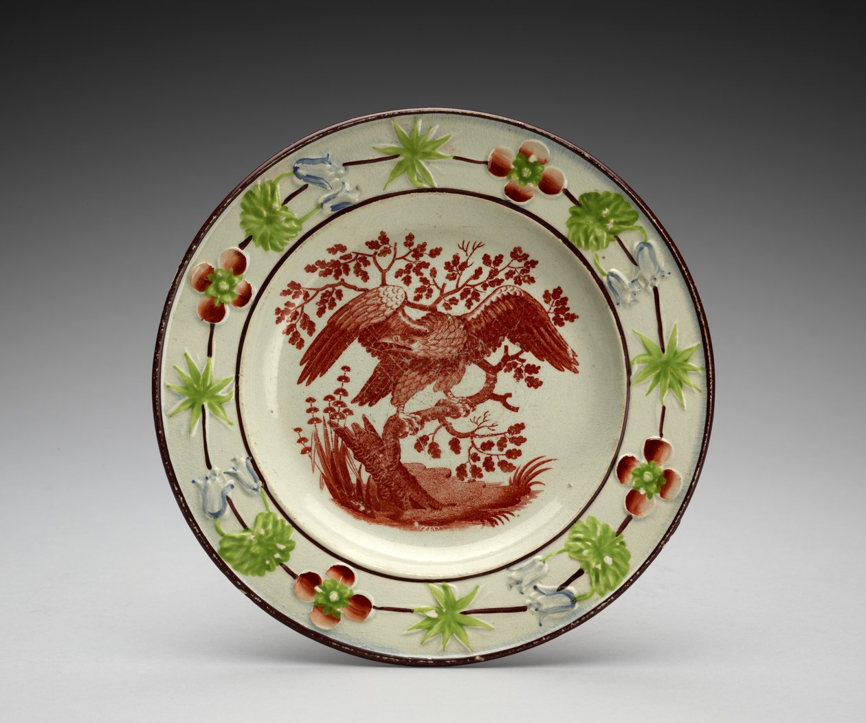 盘子c。 1818-1846年（带转印和搪瓷的铅釉陶器） 作者 伊诺克·伍德和儿子