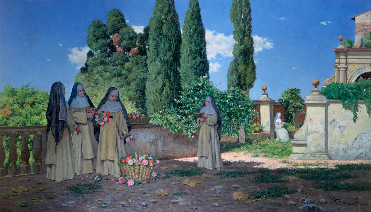 修女花园》，约1870-1938年 作者 恩里科·塔伦吉