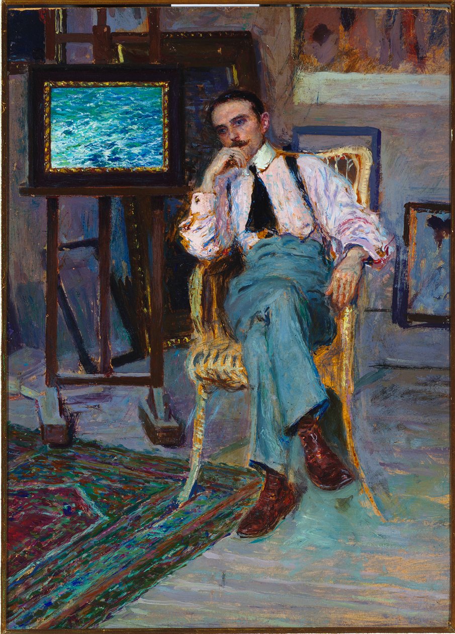 画家安东尼奥·迪斯科沃洛的肖像，1903年 作者 恩里科·德拉·莱昂