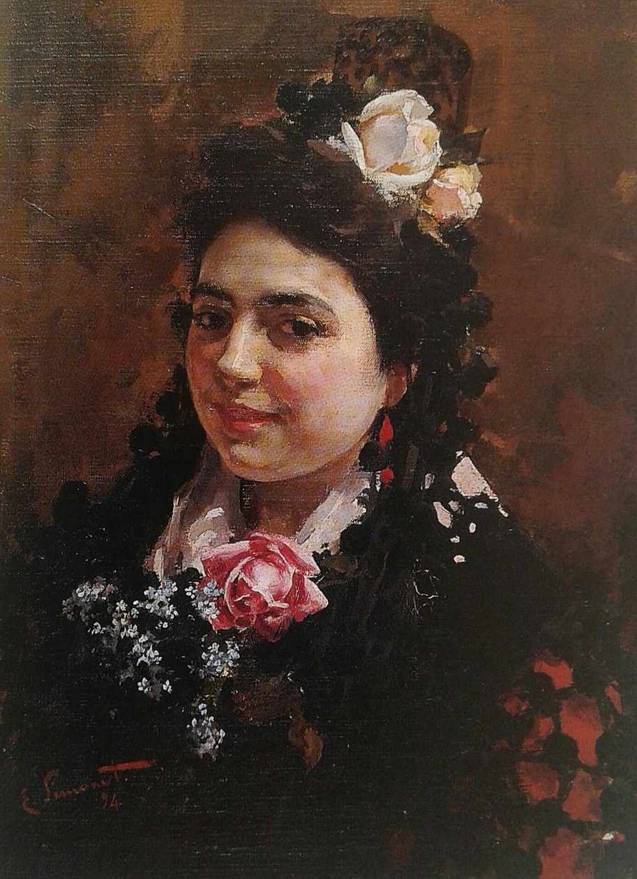 亚松森卡斯特罗的画像，画家的妻子亚松森卡斯特罗的妻子，画家的妻子 作者 恩里克·西蒙内