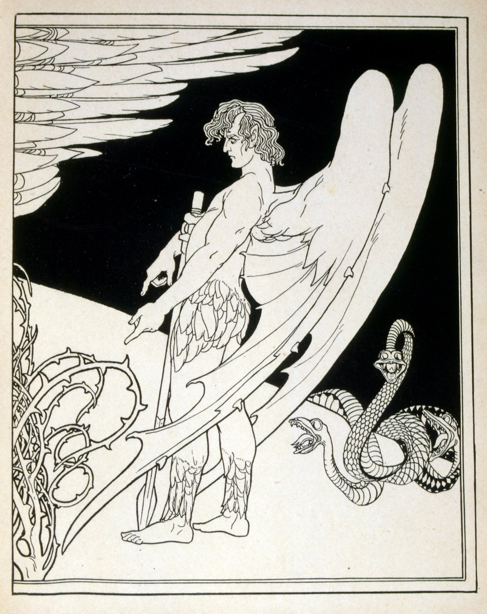 A Giant Angel from the book Judah illustrated by Ephraim Moses Lilien (1874-1925). Lilian is considered as the father of Zionist iconography, created in the Jugendstil (German art nouveau) style. He illustrated