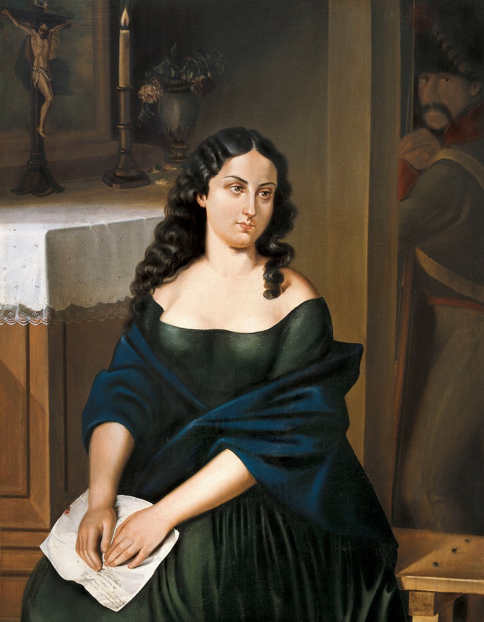 哥伦比亚独立女英雄 Policarpa Salavarrieta（1795-1817 年）肖像（绘画） 作者 埃皮法尼奥·朱利安·加雷·凯塞多