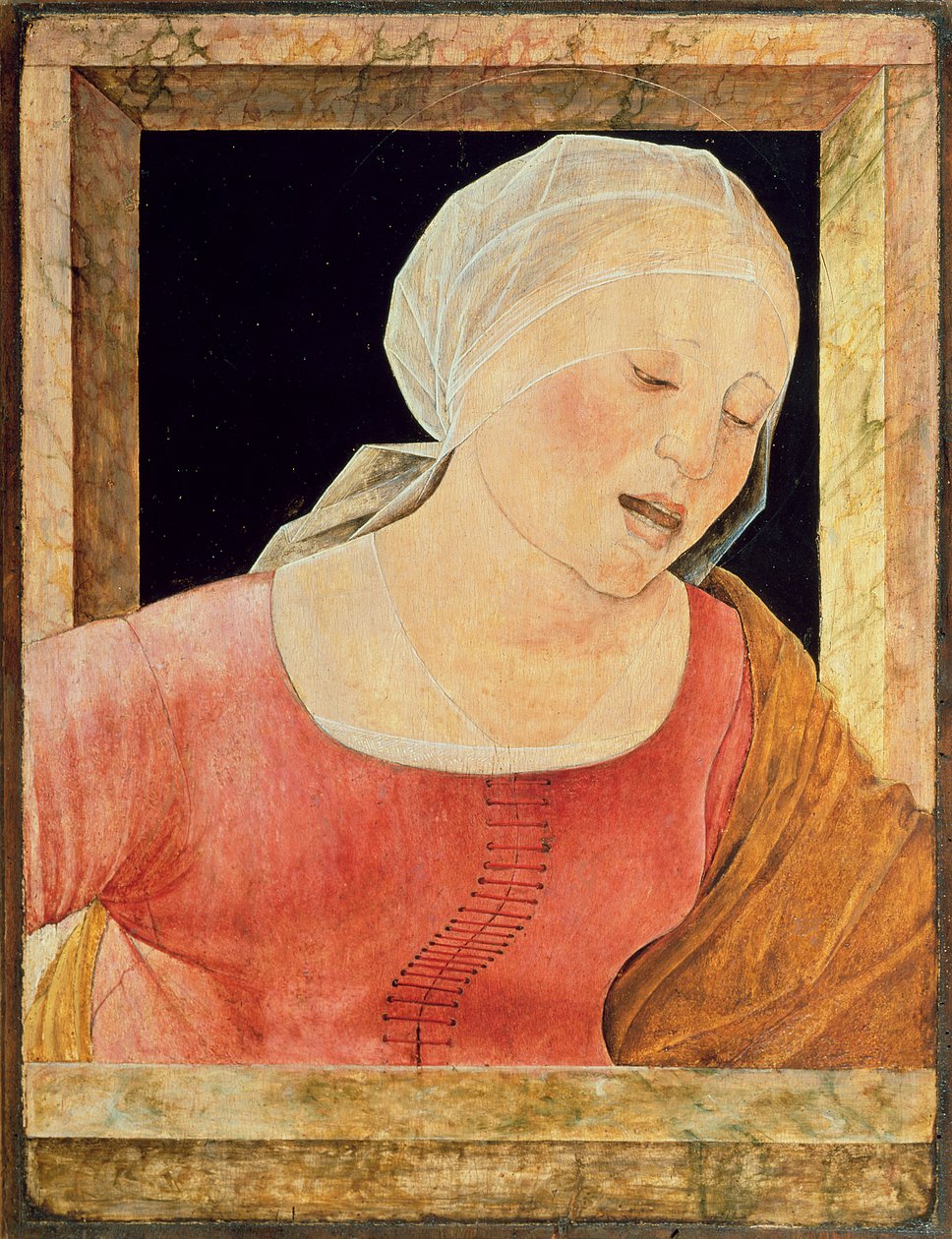 哀悼的女人（面板上的蛋彩画和油） 作者 罗伯蒂（Ercole de Roberti）