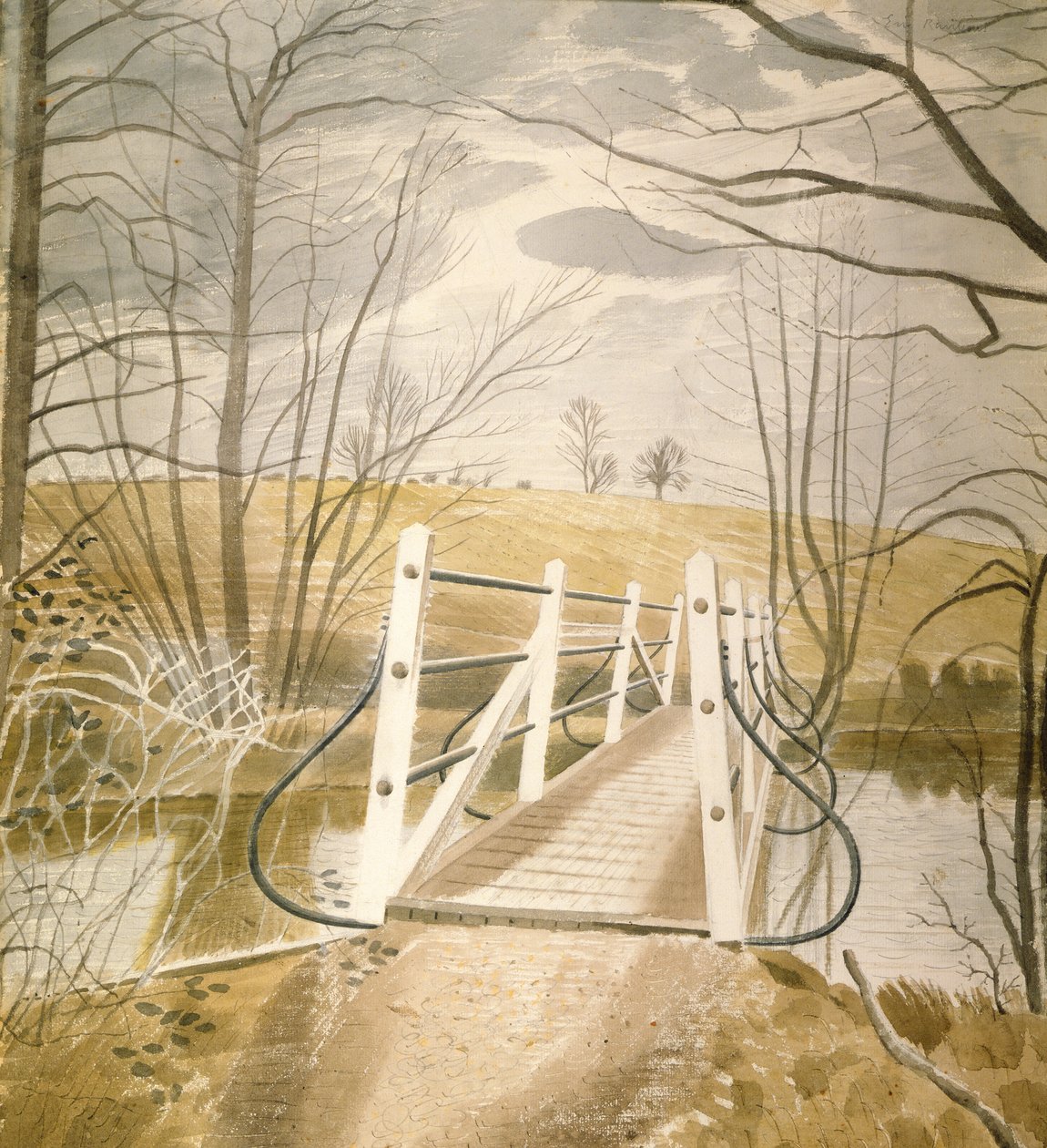 Ewenbridge的铁桥 作者 埃里克·拉维鲁（Eric Ravilious）