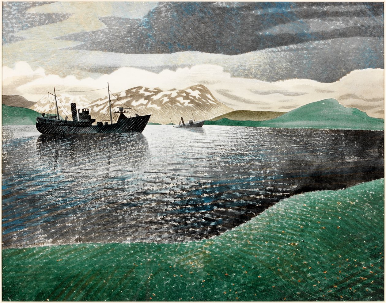 挪威，1940年（wc用水粉在纸上） 作者 埃里克·拉维鲁（Eric Ravilious）