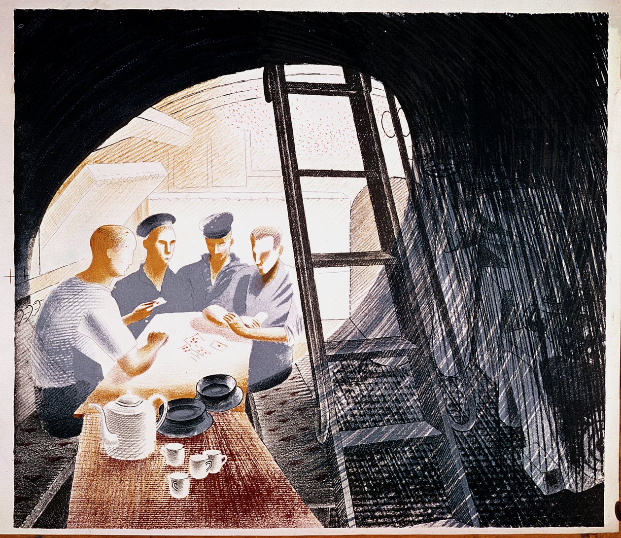 水手打牌 作者 埃里克·拉维鲁（Eric Ravilious）
