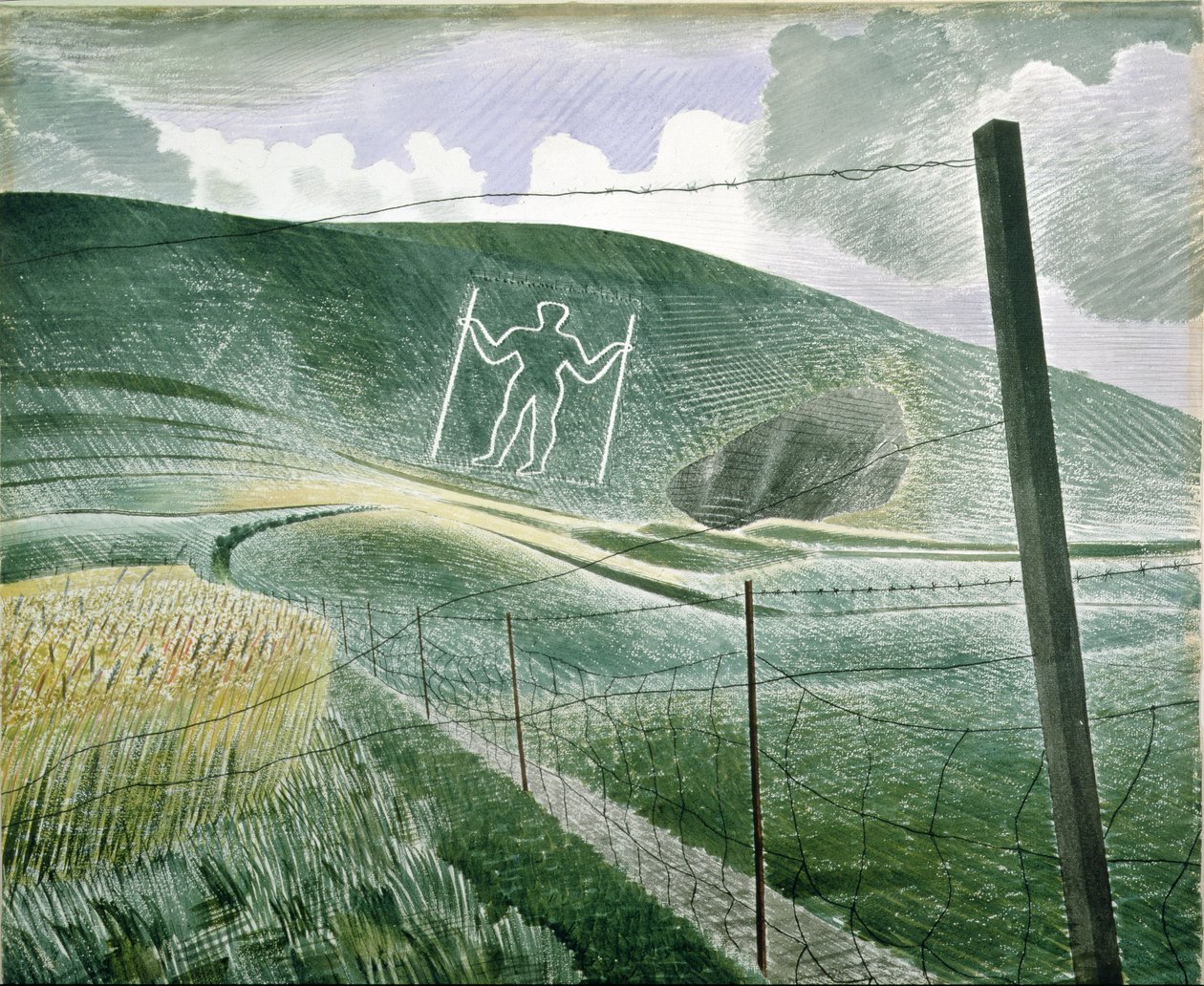 威尔明顿的长人，或威尔明顿巨人，1939年 作者 埃里克·拉维鲁（Eric Ravilious）