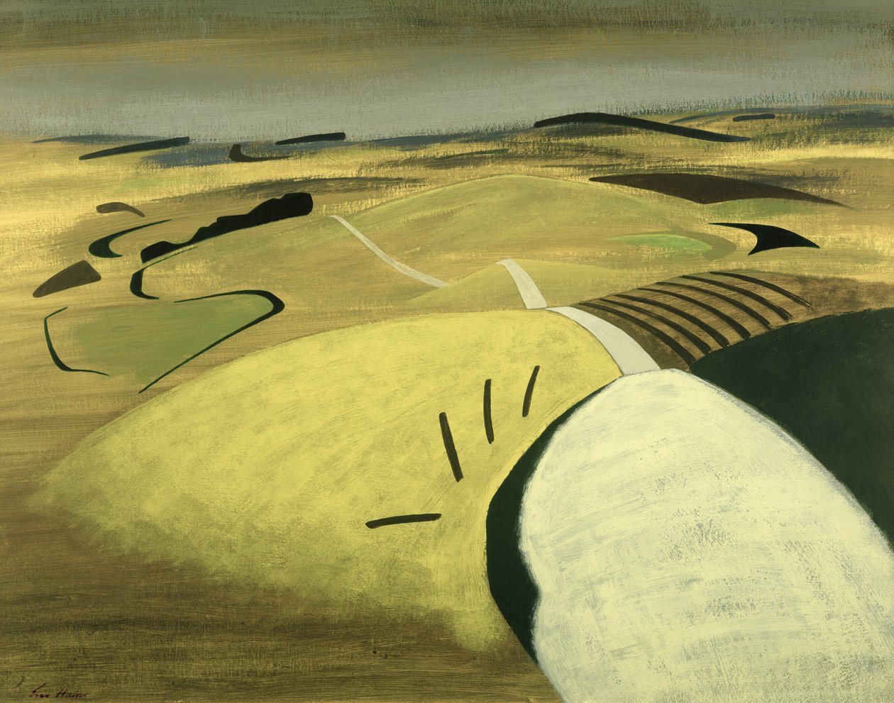 道路上的道路，1983年（丙烯酸卡） 作者 埃里克当代艺术家海恩斯