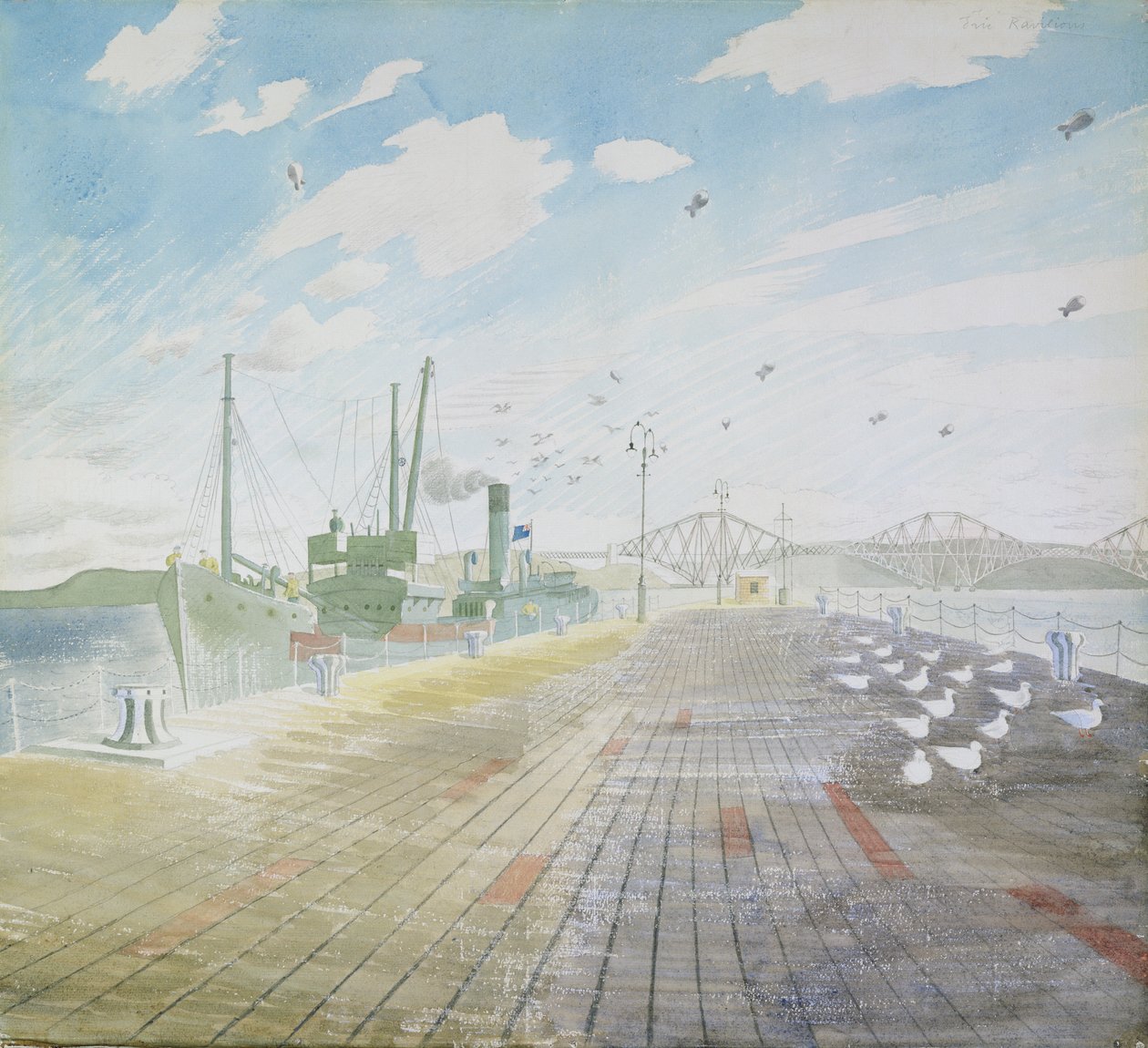 费舍尔海峡（福斯湾） 作者 埃里克·拉维鲁（Eric Ravilious）