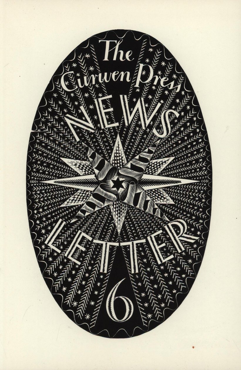 Curwen Press News-Letter的设计，编号为6,1934（木版画） 作者 埃里克·拉维鲁（Eric Ravilious）