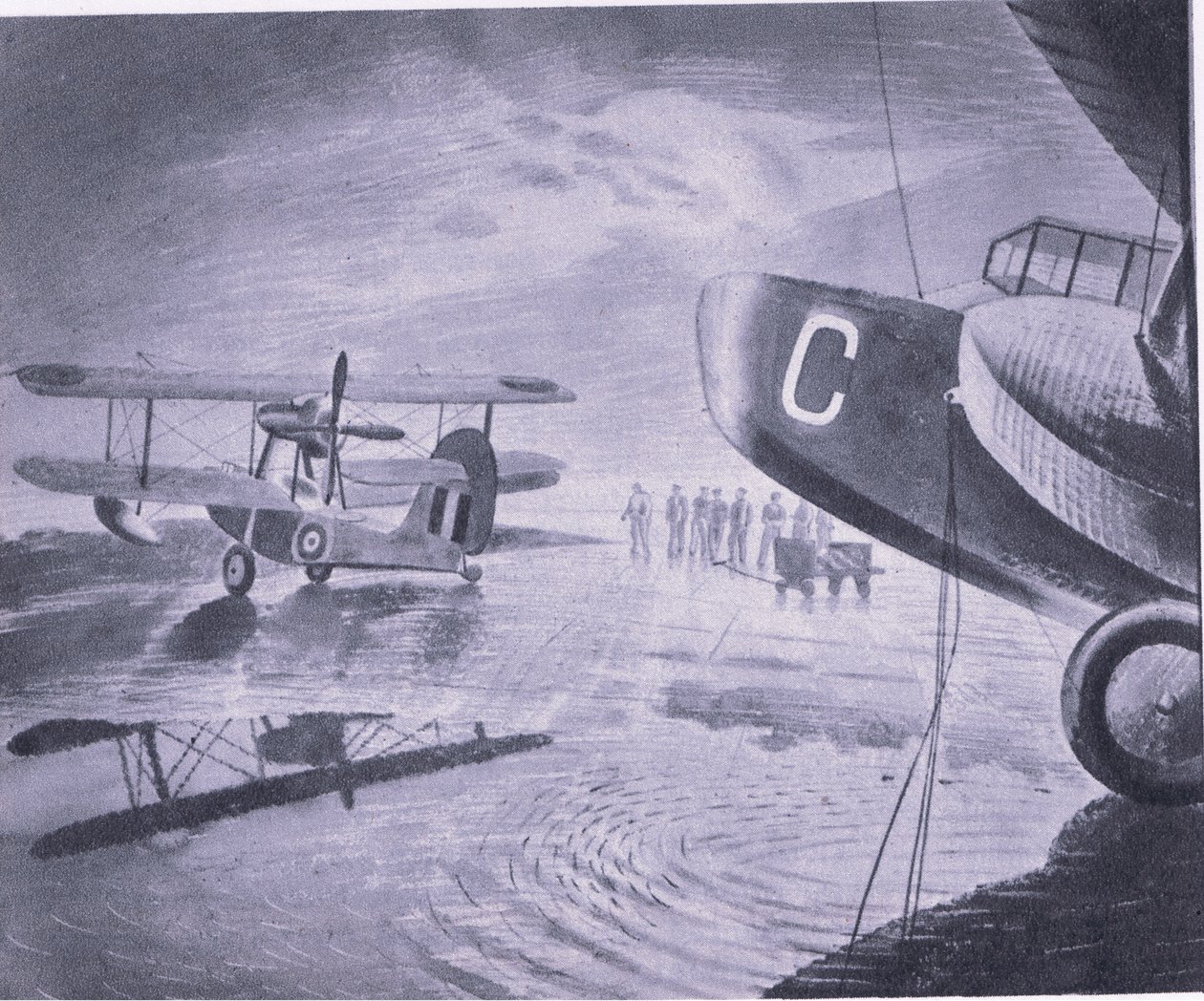 1947年柯林斯出版的“英国冒险”中的游行早晨 作者 埃里克·拉维鲁（Eric Ravilious）