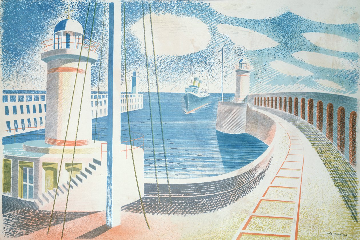纽黑文港 作者 埃里克·拉维鲁（Eric Ravilious）