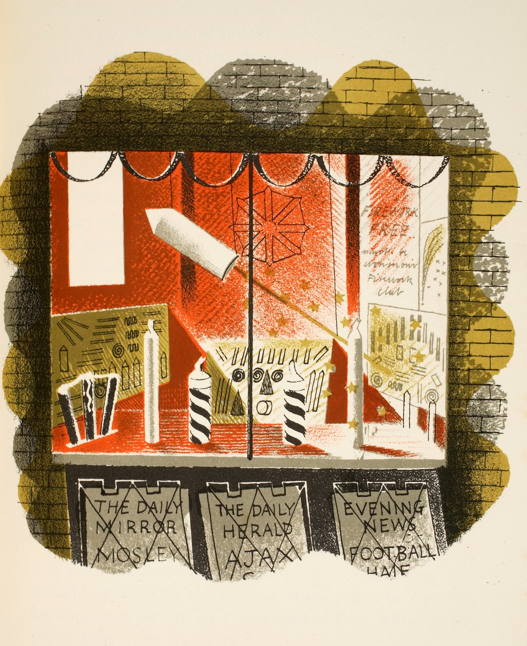报刊经纪人，JM理查兹的“高街”插图，由Curwen Press，酒吧印制。 1938年的乡村生活 作者 埃里克·拉维鲁（Eric Ravilious）