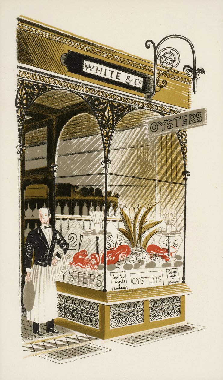 Oyster Bar，c.1938 作者 埃里克·拉维鲁（Eric Ravilious）