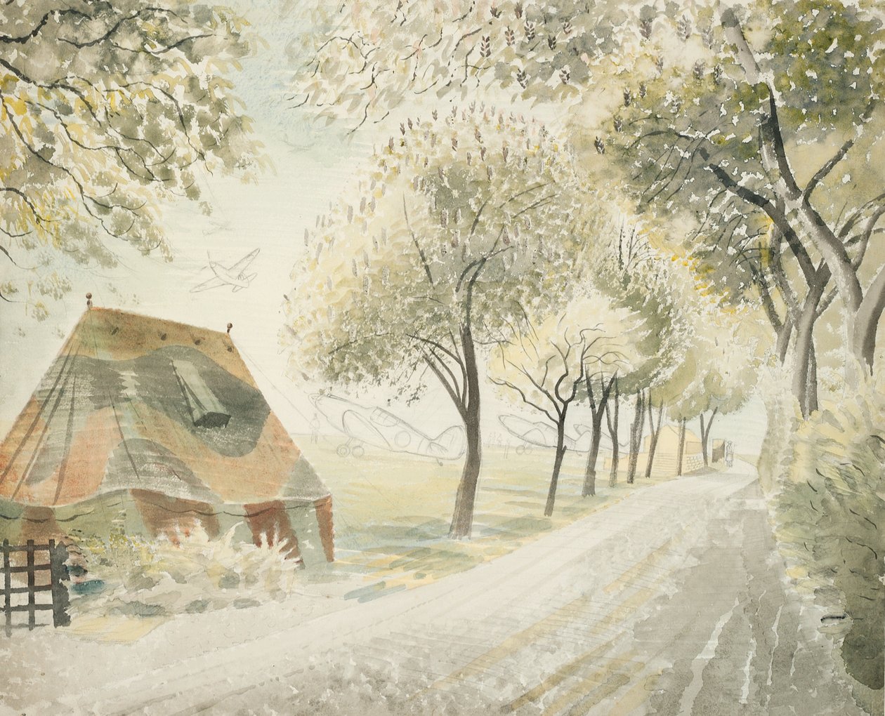飞机场之路，约1942年 作者 埃里克·拉维鲁（Eric Ravilious）