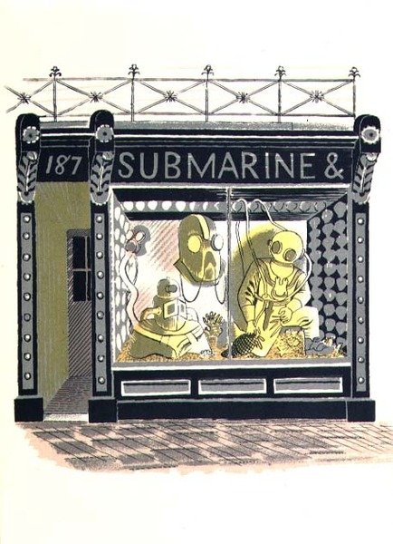 海洋供应商，由Curwen出版社出版，由High Street出版，由JM Richards出版，1938年由Country Life出版（24集） 作者 埃里克·拉维鲁（Eric Ravilious）
