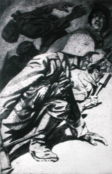 《风暴》，莱比锡出版的版画对开插图 作者 埃里希·埃勒