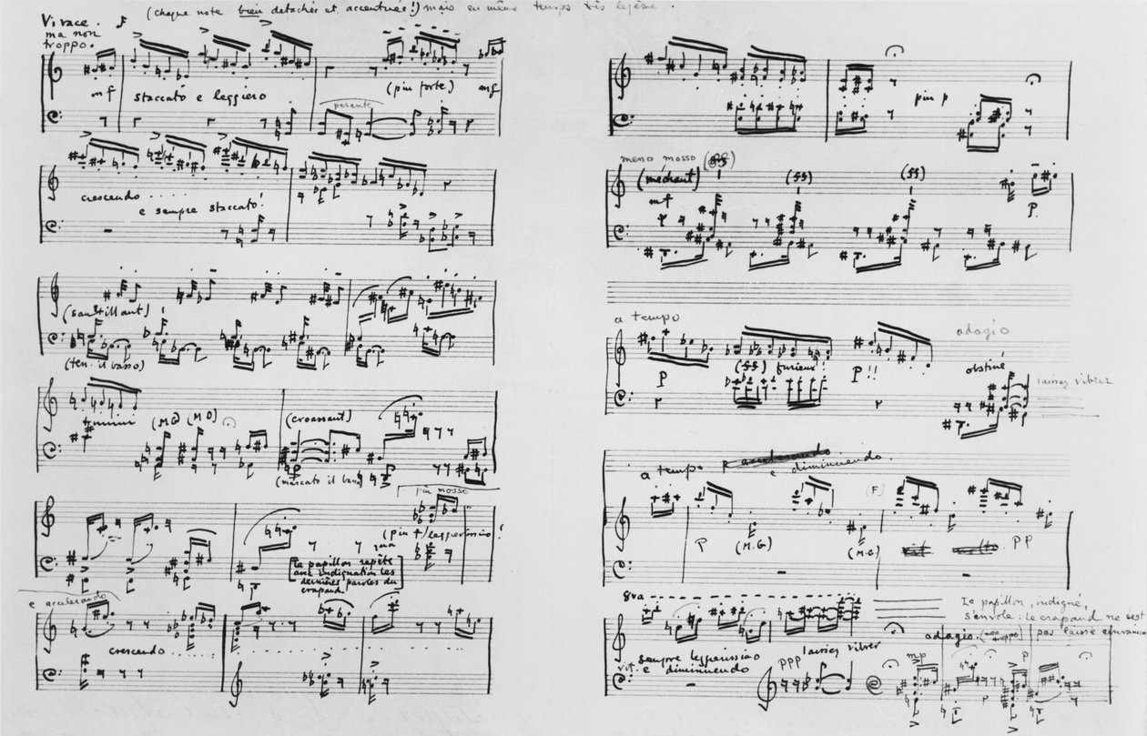 分数（笔和墨水在纸上） 作者 埃里克·萨蒂（Erik Satie）