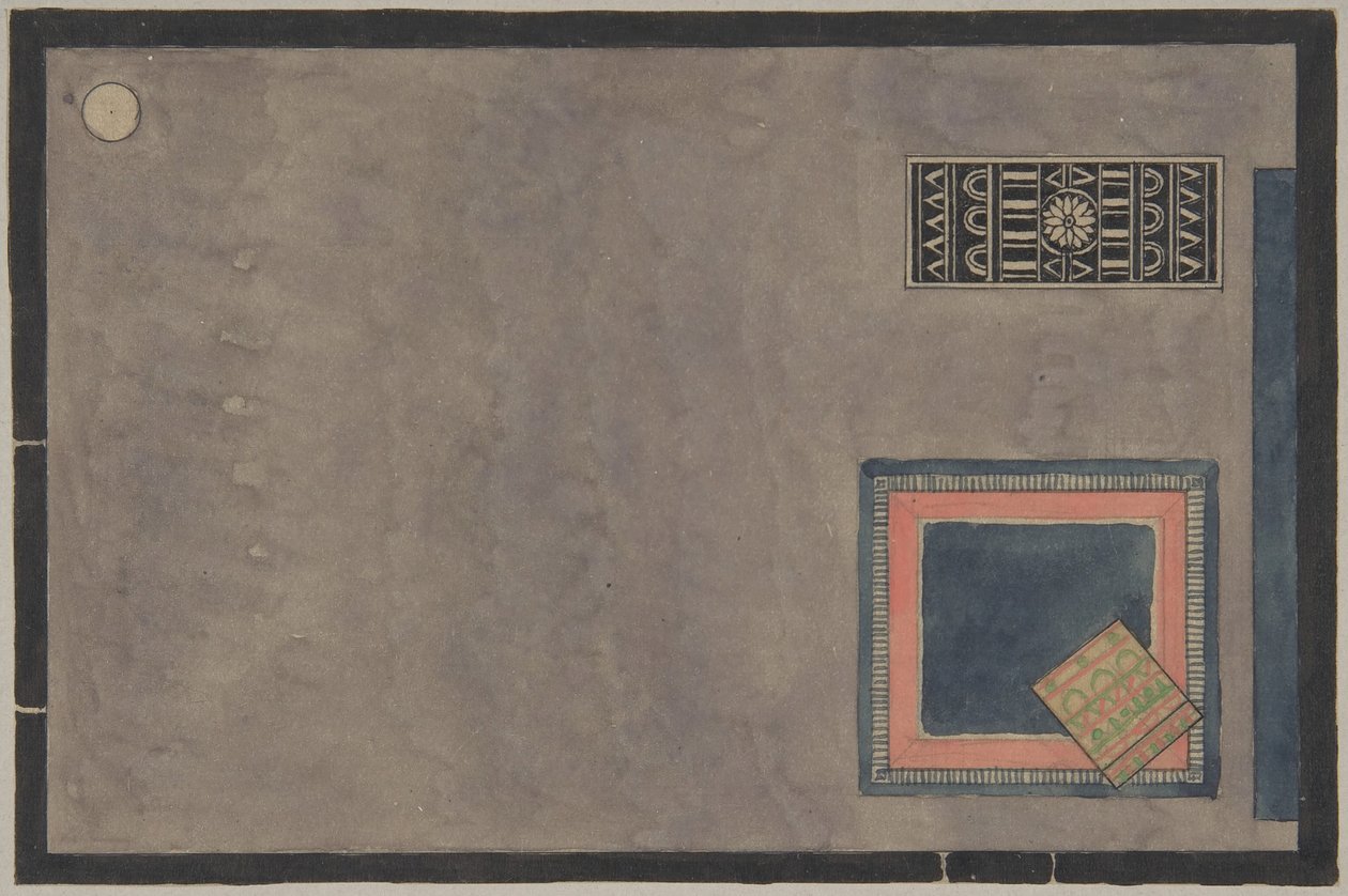 1925年巴黎展览的室内景象，与地毯，1824年。 作者 埃里克·冈纳·阿斯普兰德