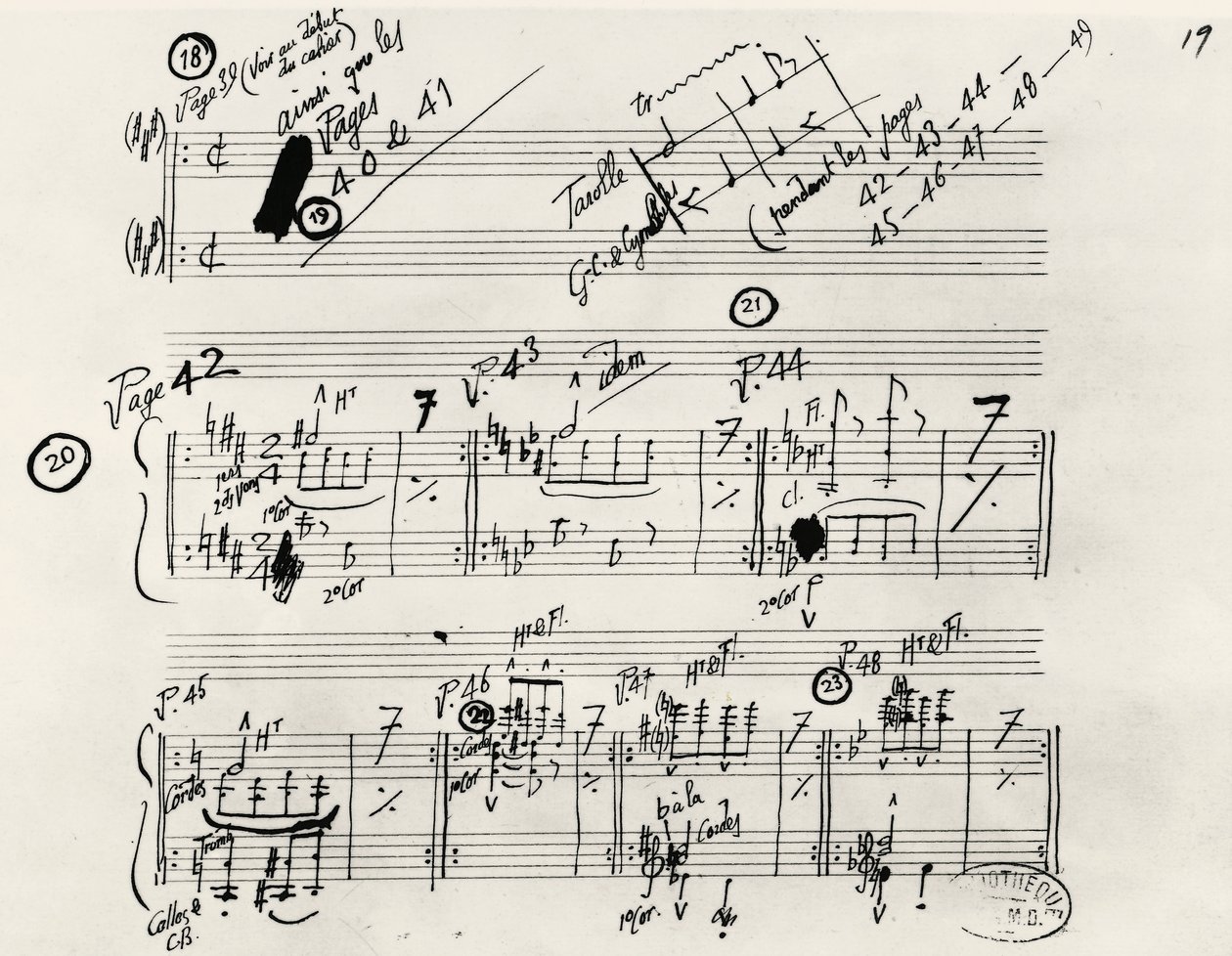 Handwritten manuscript of Parade, by Eric Alfred Leslie Satie (1866-1925), France 作者 埃里克·萨蒂（Erik Satie）