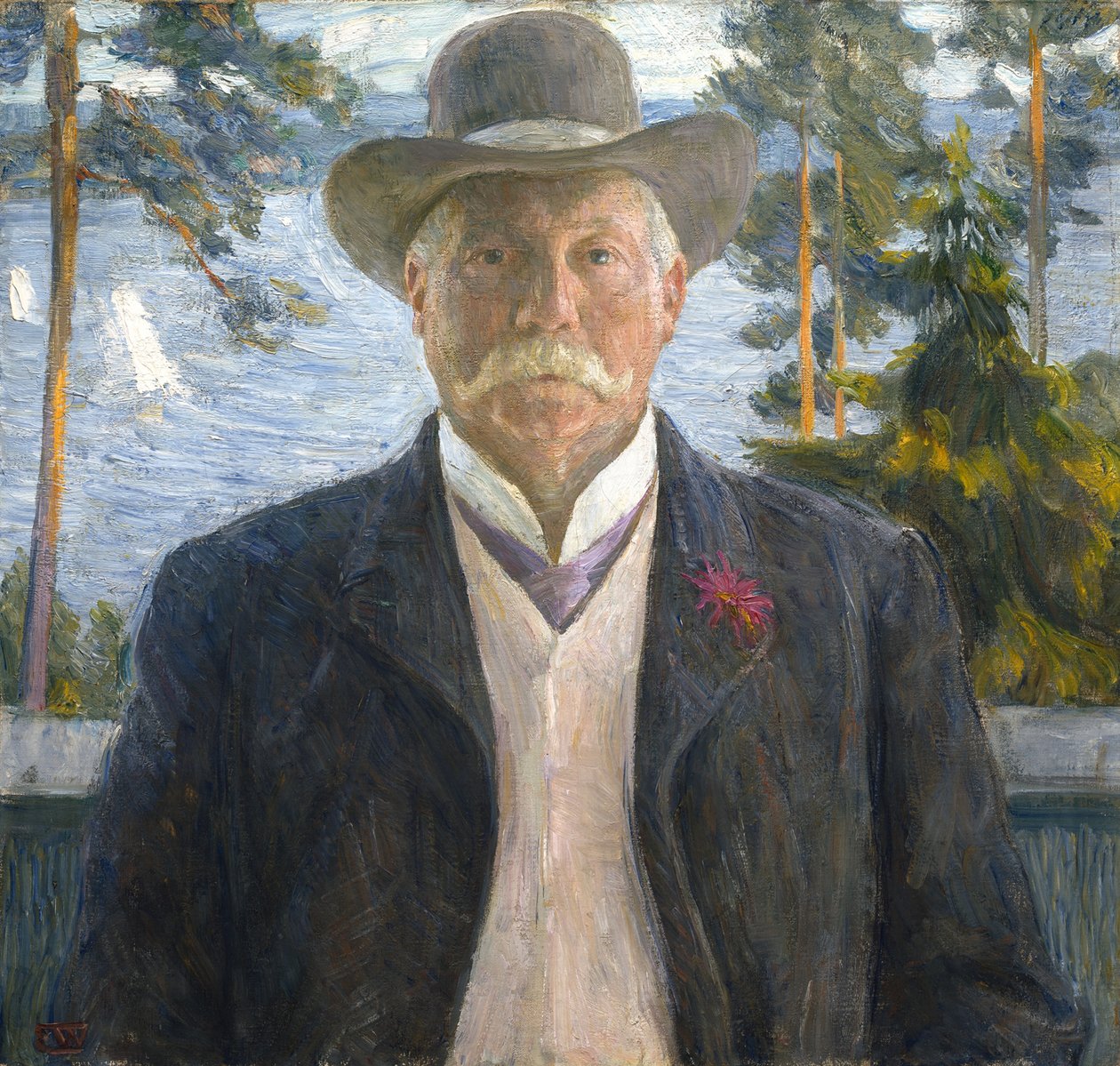 作曲家Thorvald Lammers 1841-1922年的肖像，1906年。 作者 埃里克·西奥多·韦伦斯基尔德