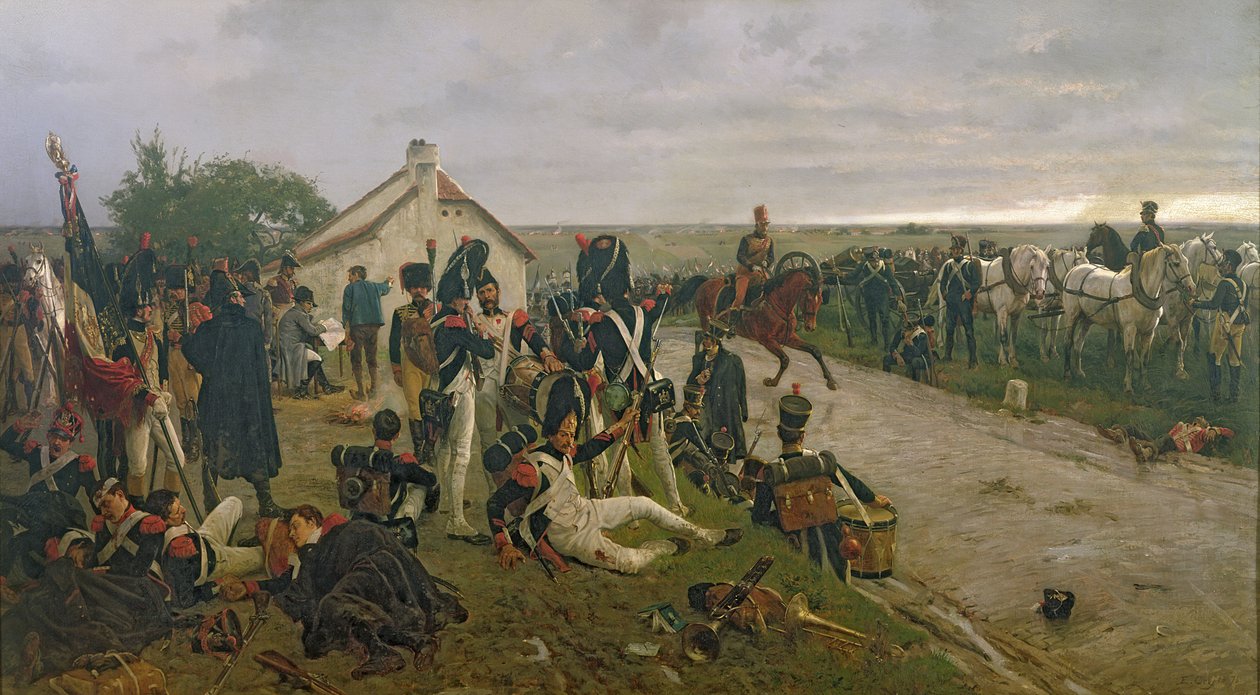 滑铁卢战役的早晨：法国等待拿破仑的命令，1876年 作者 欧内斯特·克罗夫茨