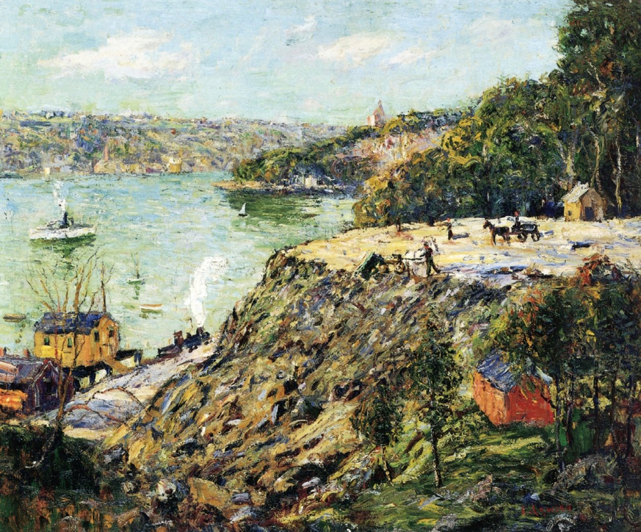 横跨河流，纽约，c.1910 作者 欧内斯特·劳森