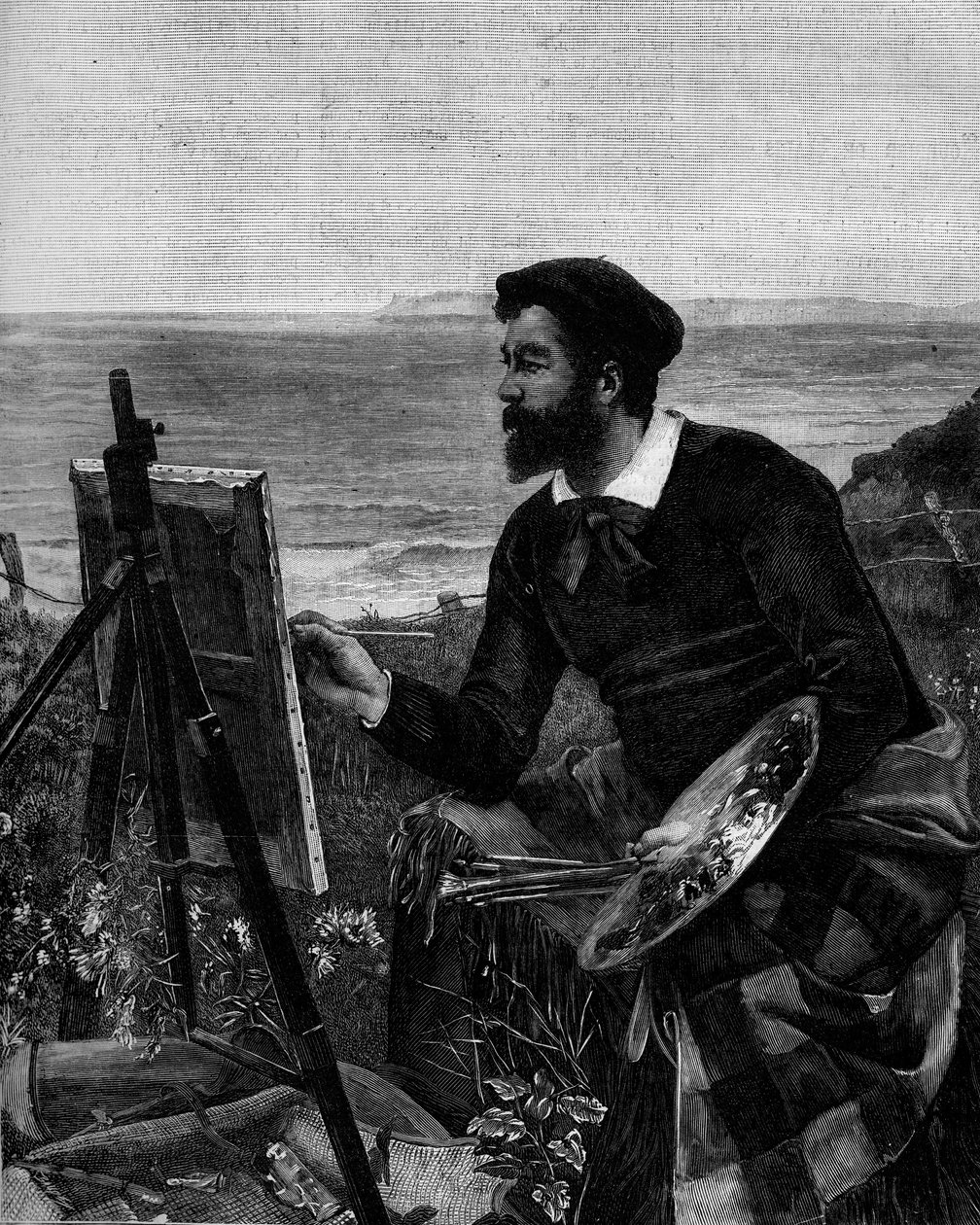 画家Ulysse Boutin（1838-1883）的肖像。根据欧内斯特-杜伊斯（1843-1896）的画作雕刻的。在2月12日的《图解世界》第1246期中 作者 欧内斯特·安吉·杜埃兹