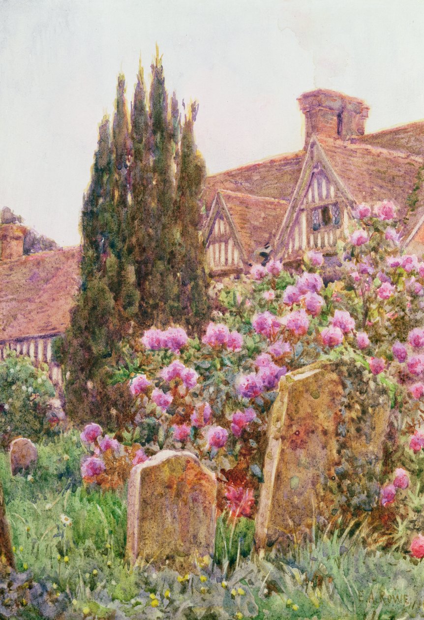 Church Yard，Chiddingstone（wc） 作者 欧内斯特·亚瑟·罗