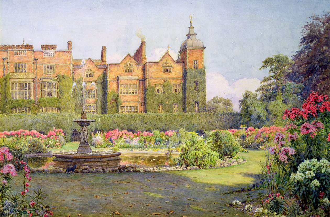 Herts的West Front and Gardens of Hatfield House 作者 欧内斯特·亚瑟·罗
