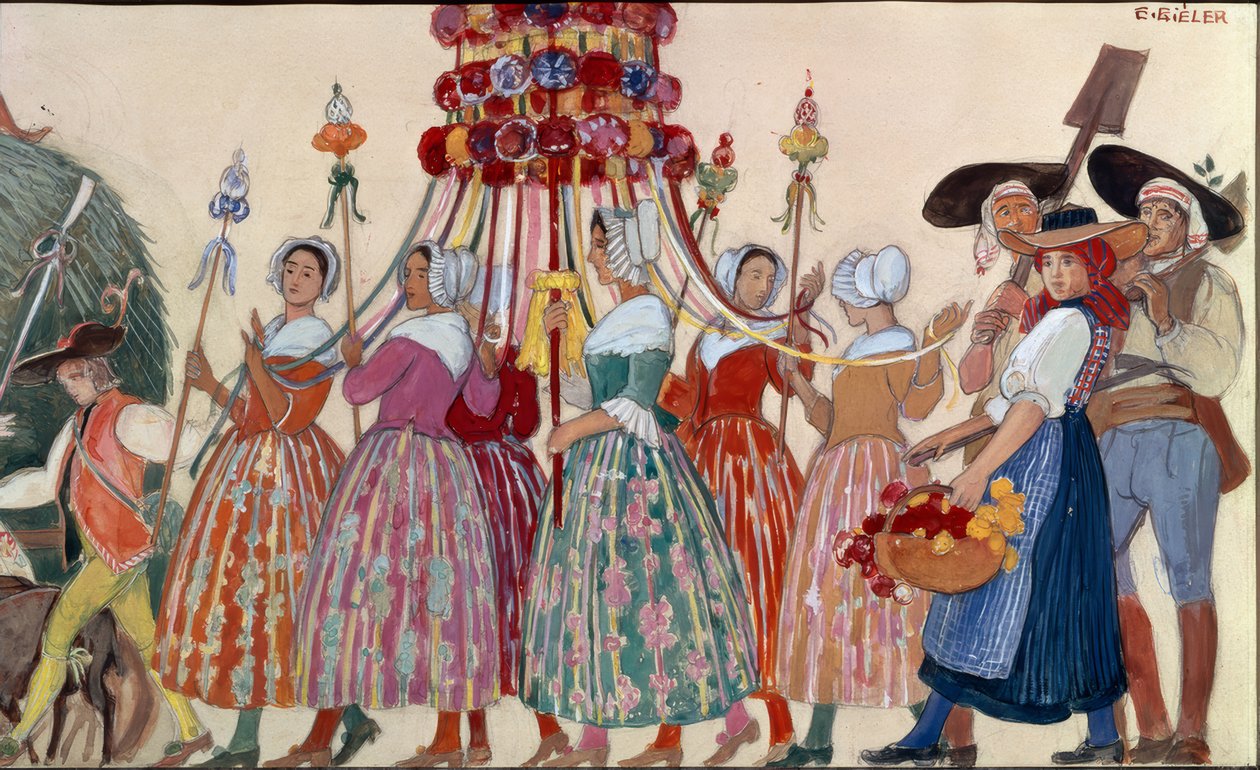 队伍, 草车 作者 欧内斯特·比勒（Ernest Bieler）