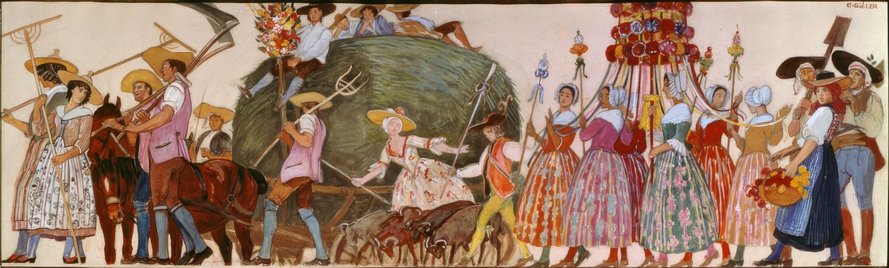 队伍, 草车 作者 欧内斯特·比勒（Ernest Bieler）