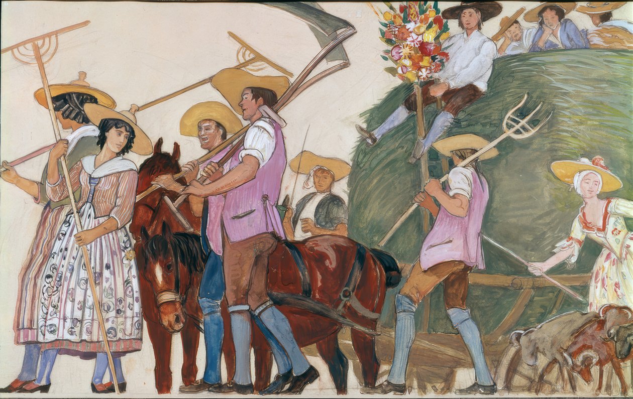 队伍, 草车 作者 欧内斯特·比勒（Ernest Bieler）