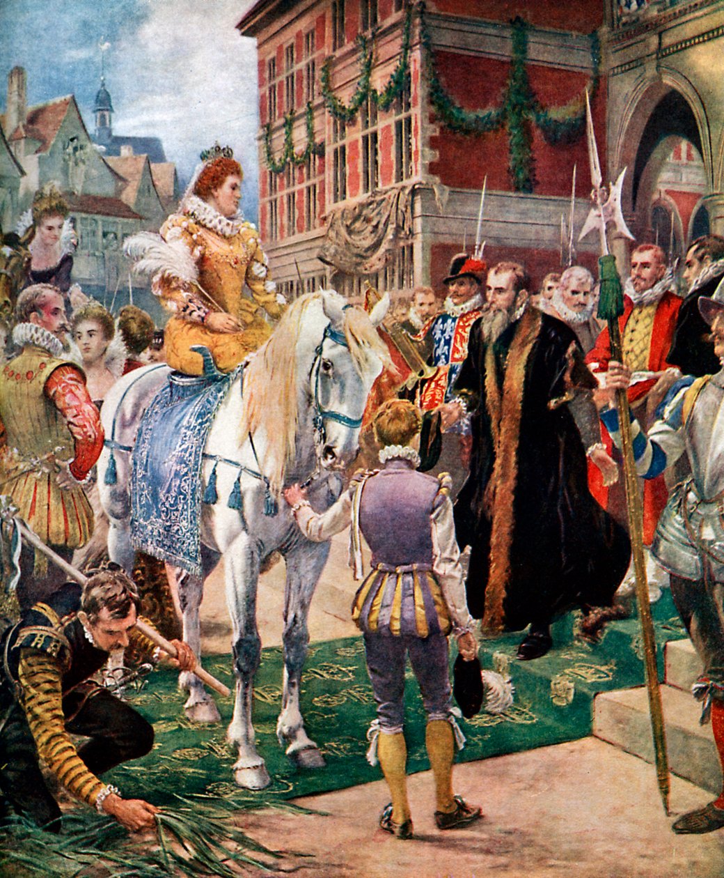 伊丽莎白女王（Queen Elizabeth）于1570年（1920年）开放皇家交易所。 作者 欧内斯特·克罗夫茨