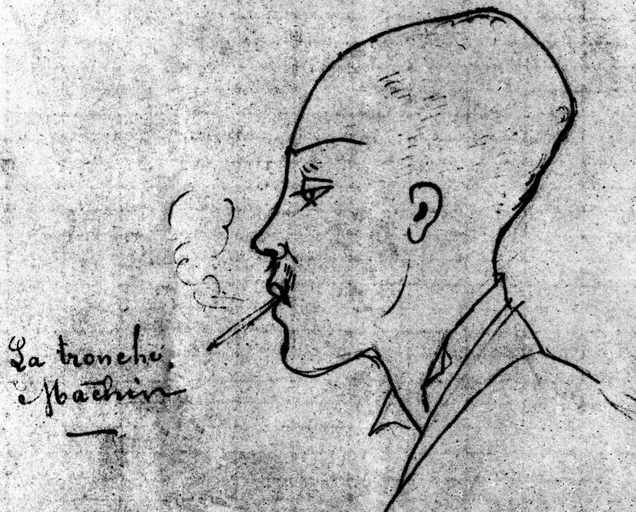 脸上有东西，1875年欧内斯特-德拉哈耶的阿瑟-兰波肖像。 作者 欧内斯特·德拉海
