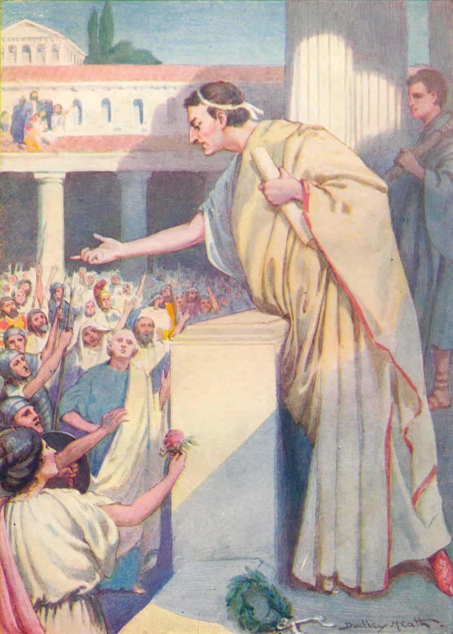 第二天早上，西塞罗（Cicero）对卡蒂琳（Catiline）作了另一场演讲，c1912 1912 作者 欧内斯特·达德利·希思