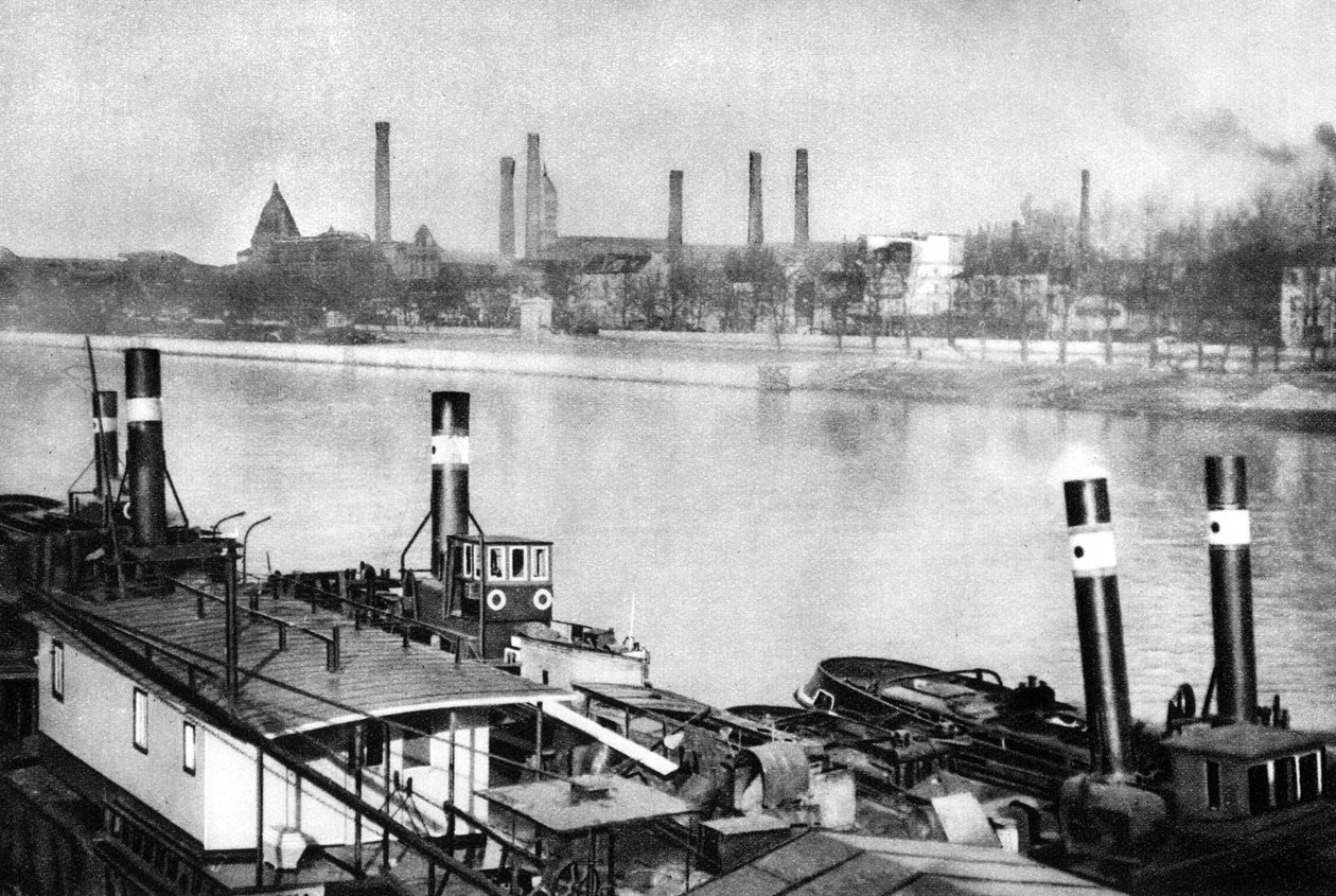 塞纳河和码头，1931年在巴黎贝西（Bercy）。 作者 欧内斯特·弗拉马里翁
