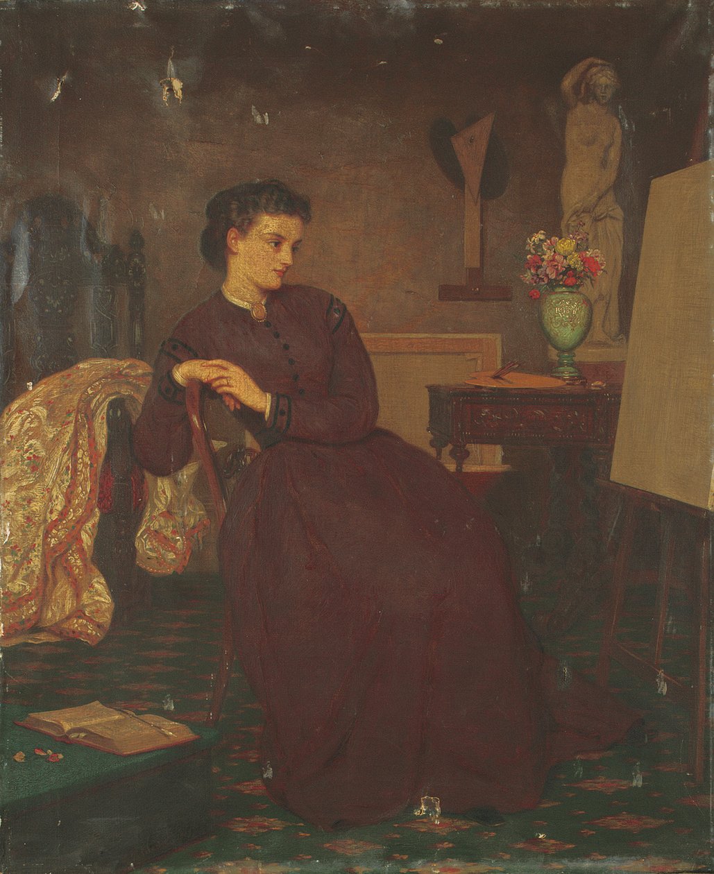 一位女画家，1869年 作者 欧内斯特·古斯塔夫·吉拉尔多特
