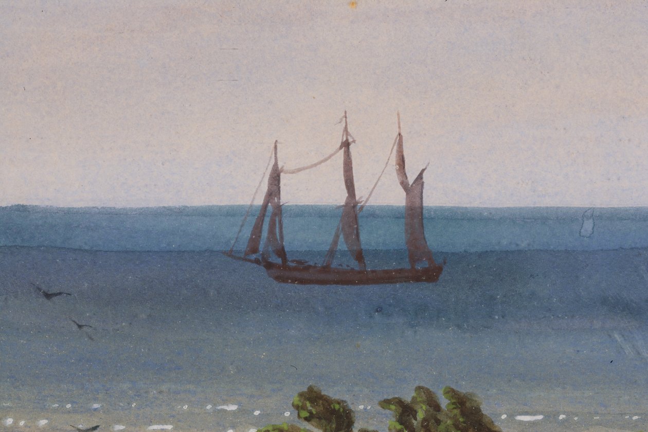 环礁的三联画细节，1871年 作者 欧内斯特·亨利·格里斯特