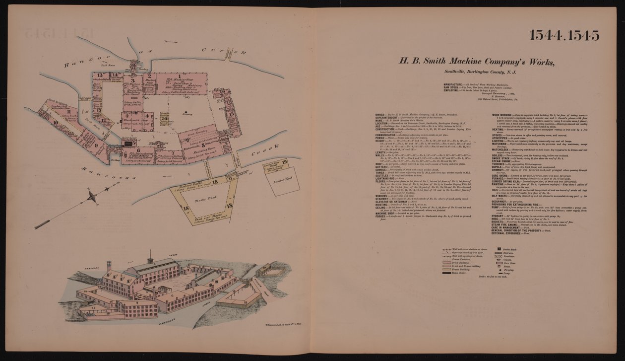 HB Smith Machine Companys Works，Smithville，Burlington，New Jersey，Hexamer General Survey，1881 作者 欧内斯特（Ernest Hexamer）