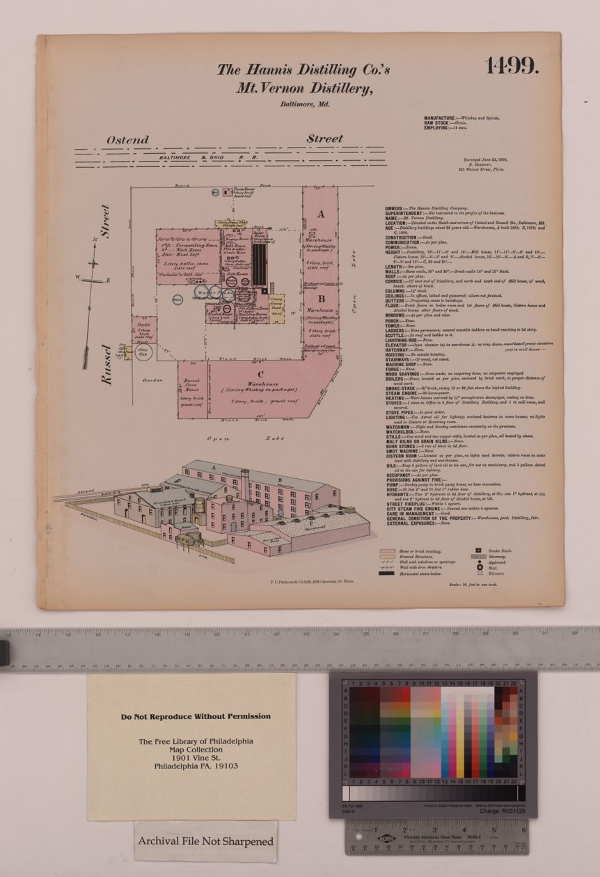 Hannis Distilling Co.s Mount Vernon Distillery，Maryland，Hexamer General Surveys，1880 作者 欧内斯特（Ernest Hexamer）