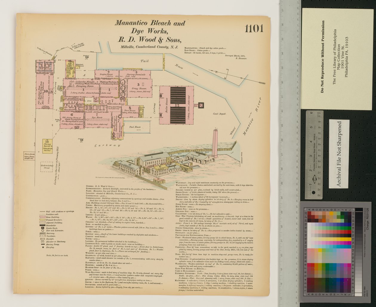Manantico Bleach and Dye Works，Hexamer General Surveys，Volume 12，Plate 1101 作者 欧内斯特（Ernest Hexamer）