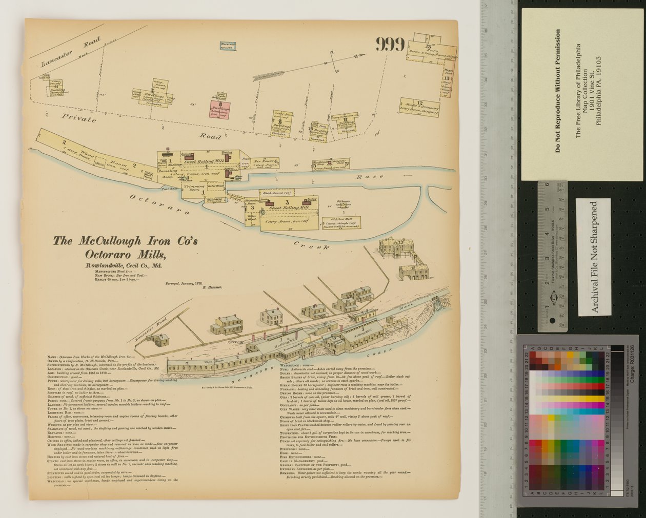 Octoraro Mills，Rowlandville，Maryland，Hexamer General Surveys，1876 作者 欧内斯特（Ernest Hexamer）