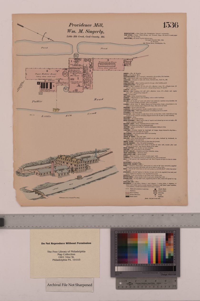 Providence Mill，Fair Hill，Maryland，Hexamer General Surveys，1882 作者 欧内斯特（Ernest Hexamer）
