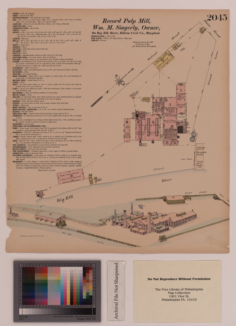 Record Pulp Mill，Elkton，Maryland，Hexamer General Surveys，1808 作者 欧内斯特（Ernest Hexamer）
